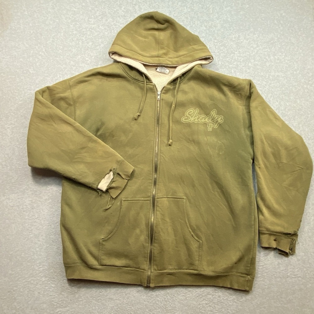 Shady Sun Faded Zip-Up Hoodie Mens Sz L Graphic Eminem Music Thrashed Distressed